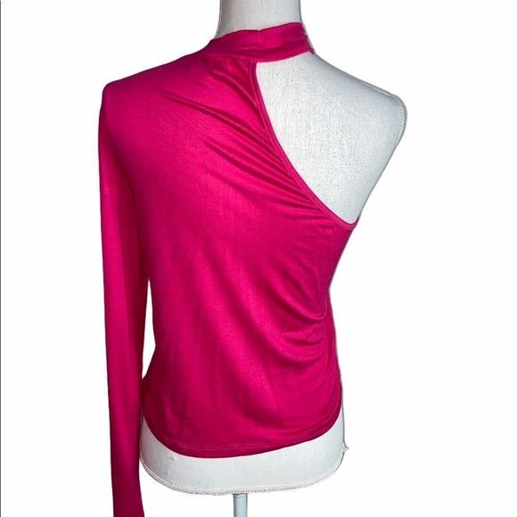NWOT Henry Collection Hot Pink One Sleeve Top - Picture 2 of 3
